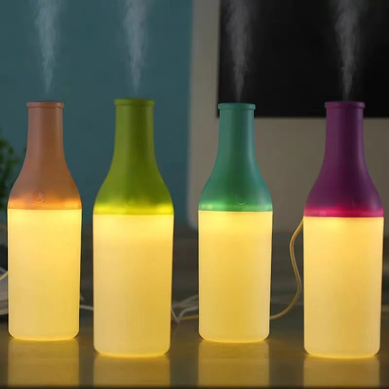 Umidificatore d'aria Casa Camera da letto Piccolo mini ufficio Desktop Umidificatore per aromaterapia di grande capacità e alto valore con luce notturna