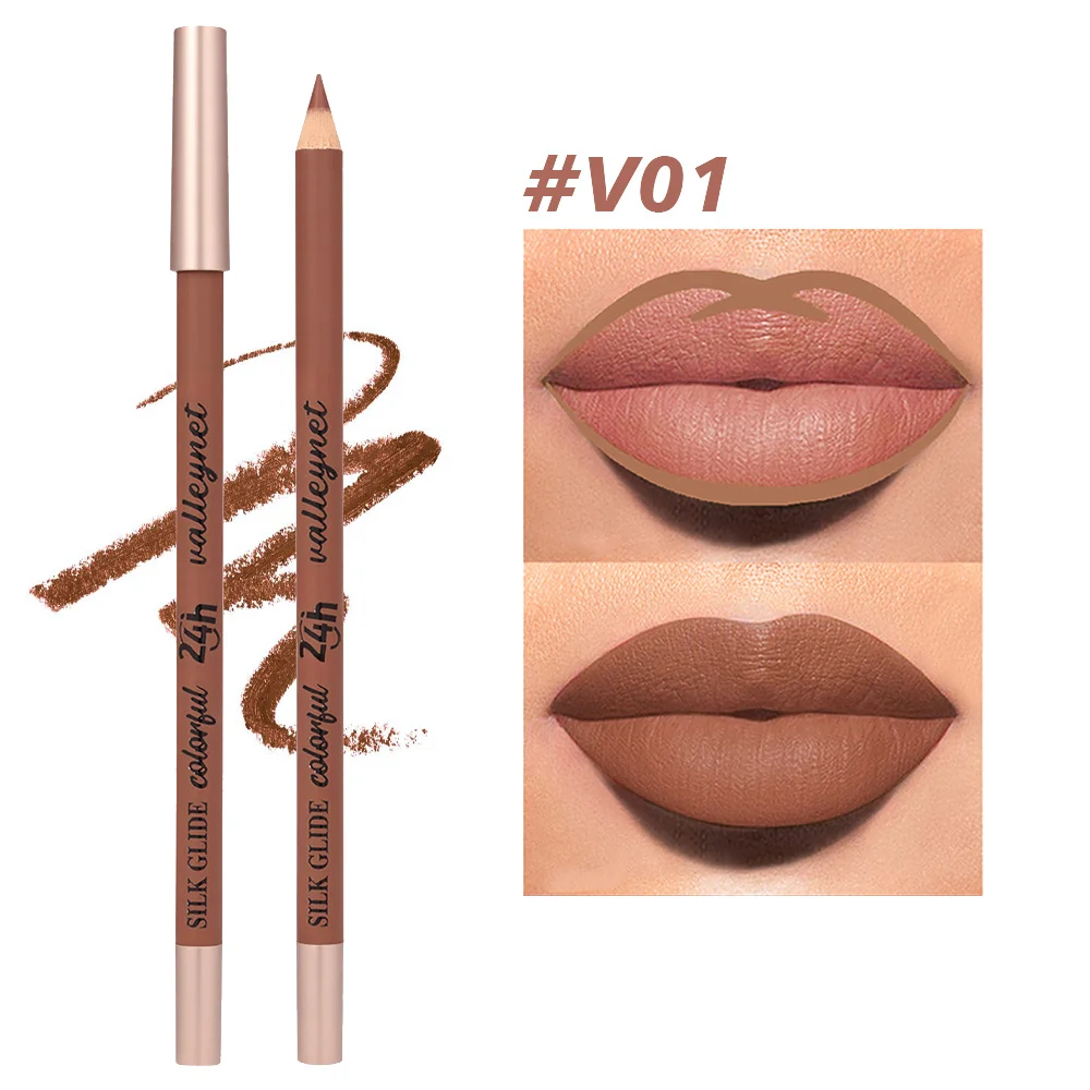 8Colors 3D Lip Liner Pencil | Peel-Off,Long-Lasting Waterproof, Smudge-Proof, Nude Pink Lip Makeup
