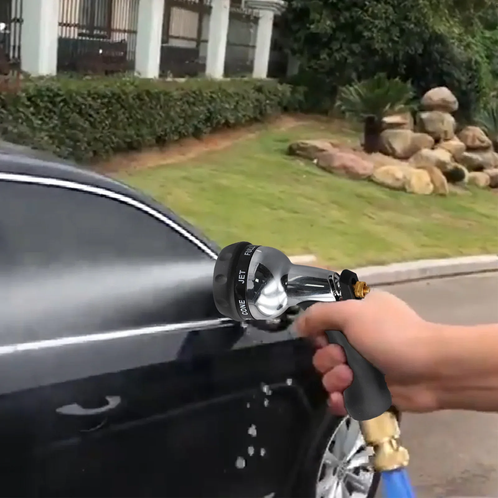 Efficient Water Usage Garden Hose Nozzle Adjustable Watering Patterns Ergonomic Grip Premium Material Rubber Seal Gasket