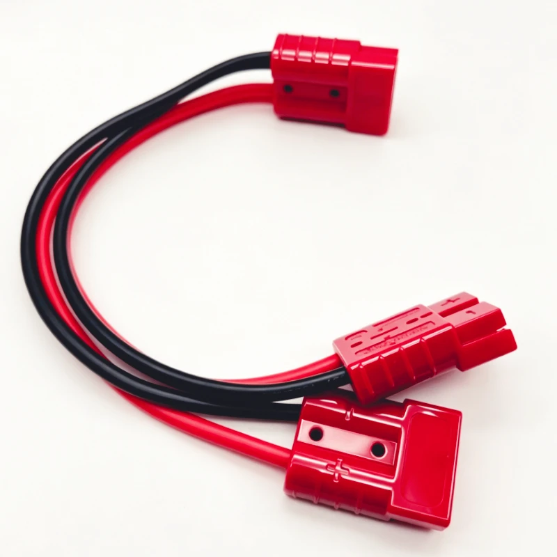 2M 10AWG 50A Heavy Duty Y Splitter Cable Quick Connect Plug for Winch Trailer Battery Charging and High Current Equipment