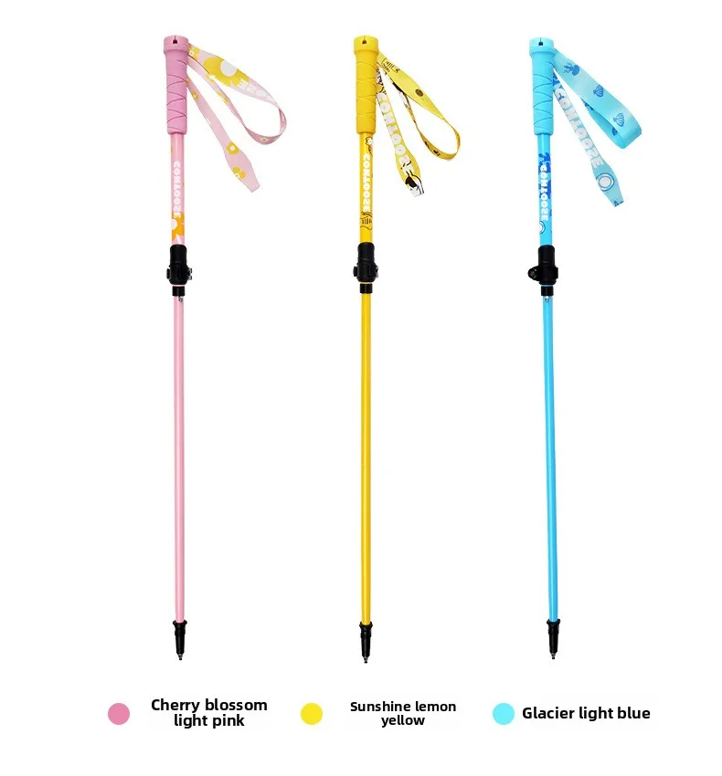 Outdoor professional children's folding hiking pole lightweight aluminum alloy mountain climbing hiking equipment