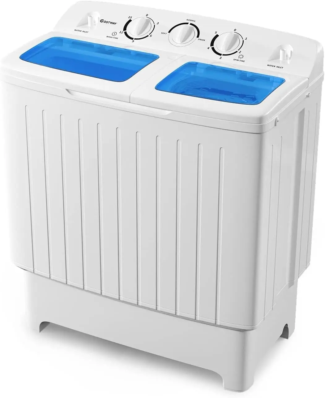 

Portable Washing Machine, 20lbs Mini Twin Tub Washing Machine w/Drain Pump, Semi Automatic 12lbs Compact Washer & 8lbs Sipnner