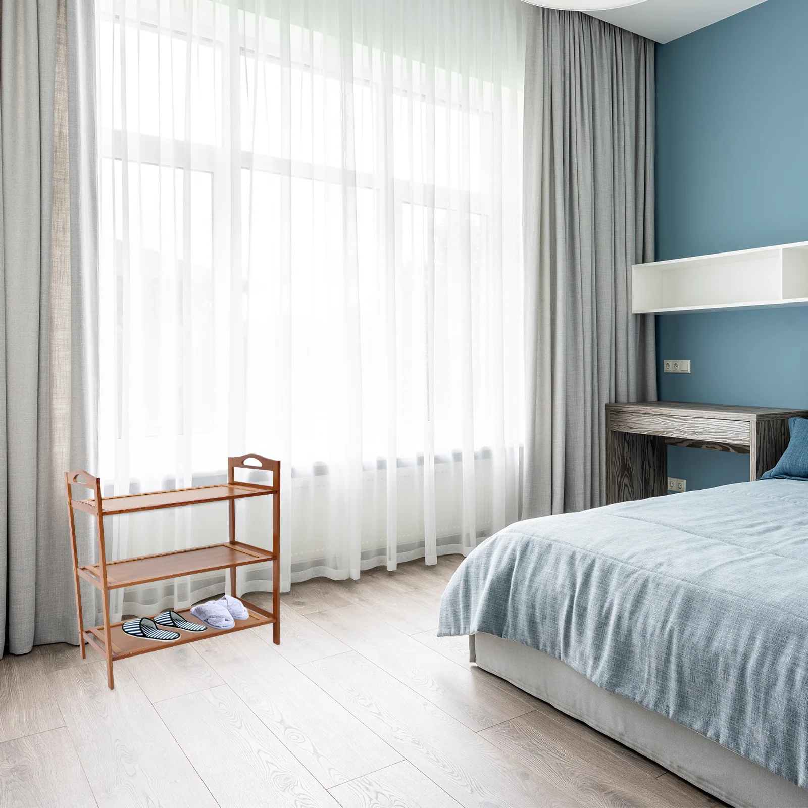 

Bamboo Shoe Rack 3-Layer Multi-Layer Shoe Organizer for Entryway Small Space Shoes Storage Organizer Shoes Shelf