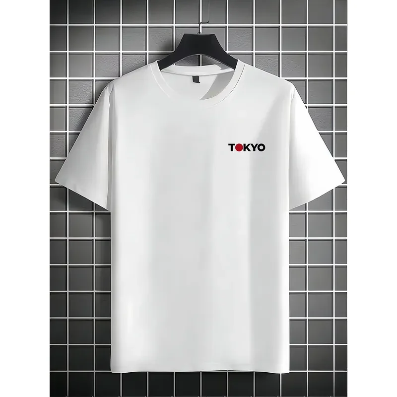 New Adult Men's Tokyo Street Racing Pattern 100% Cotton T-shirt Breathable Loose Casual Providing Cool Summer Outdoor