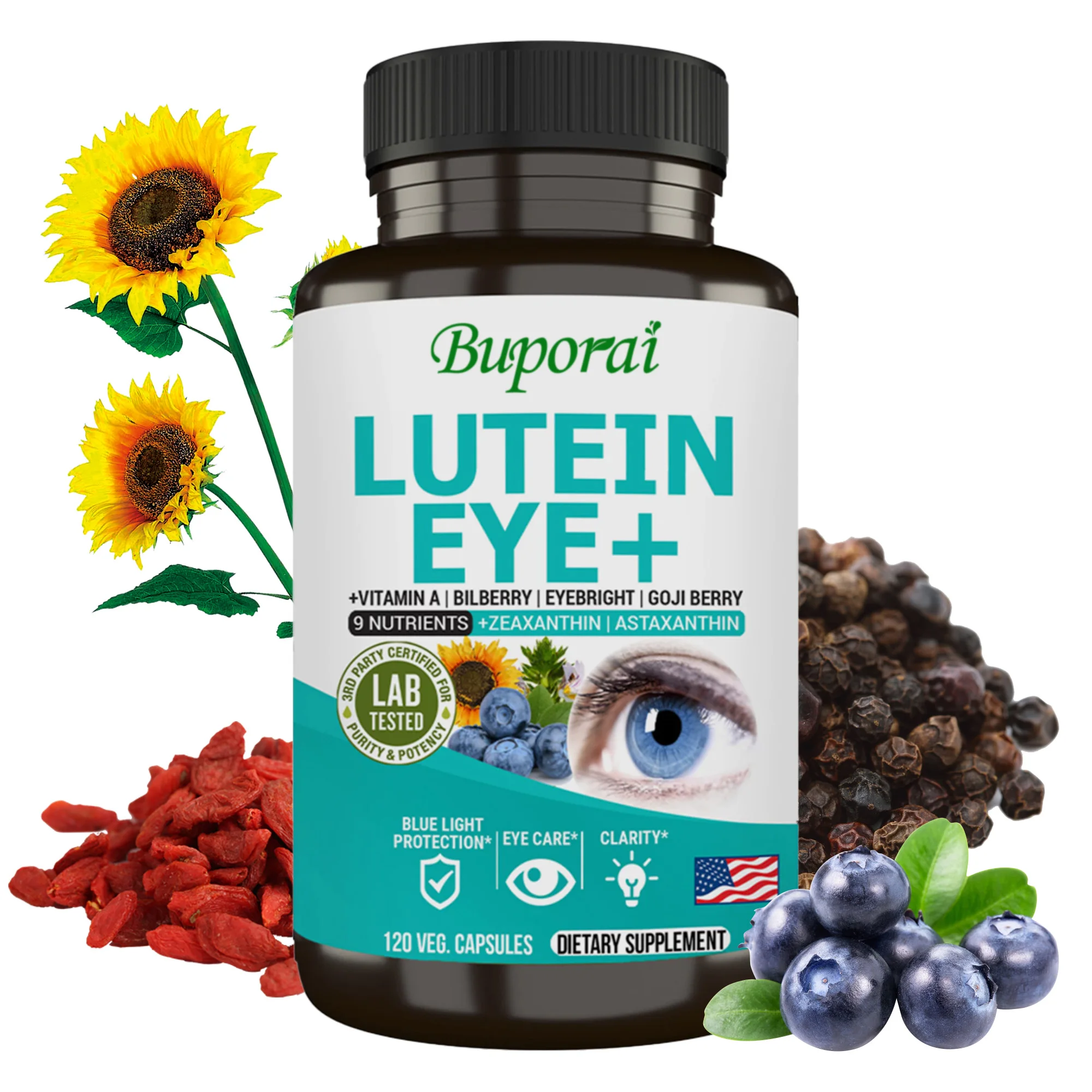 Lutein Eye + Vitamin - Improve Visual Function, and Maintain Eye Health, Relieve Blurred Vision and Dry Eyes, Reduce Eye Fatigue