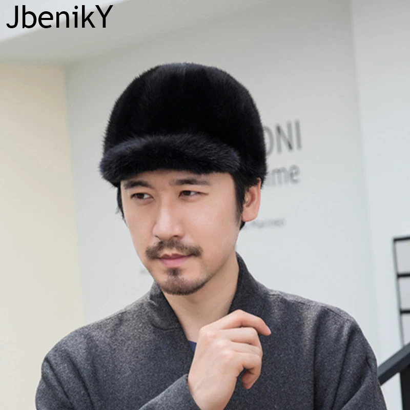 

Зимняя теплая модная шапка дедушка из 100% натурального норкового меха, шапка из натурального норкового меха, мужские шапки хорошего качества из натурального норкового меха