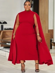 2024 Autumn Women's Party Street Dress Christmas Red Women's Sexy Tight Cloak Shawl Women's Robe African Plus Size 5XL Dresses