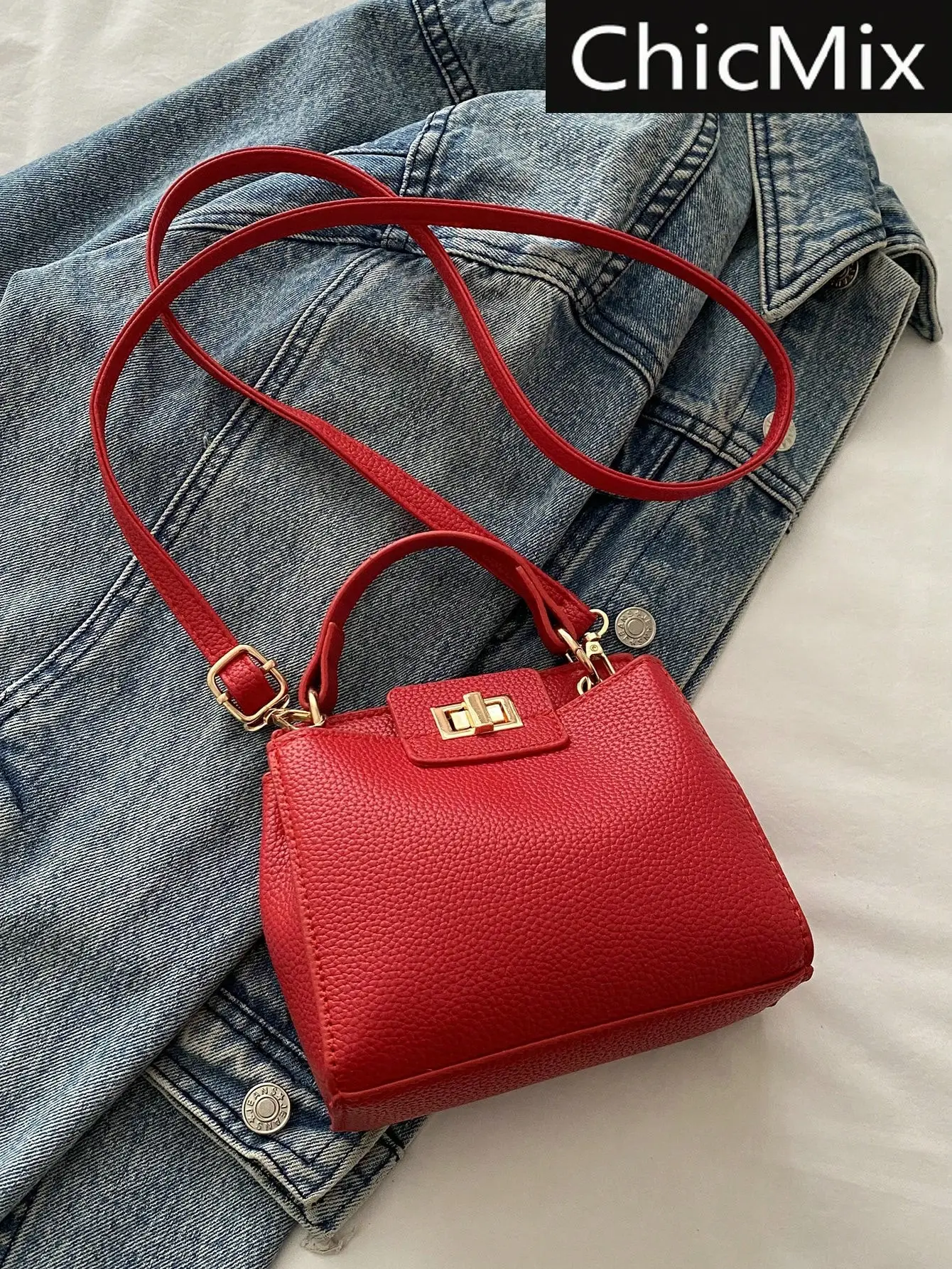 

Mini Fashionable Solid Color Metal Lock Shoulder Crossbody Bag, Minimalist Multi-Pocket Handbag, Suitable For Shopping, Wallet Carrying, Young Women, College Students, Young Professionals, Office Ladies. Ideal For Office, University, Work, Business, Commu