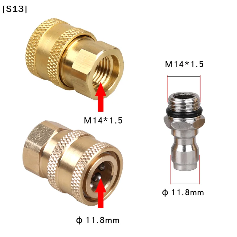 Car Washer Foam Lance Connector 1/4 Inch Quick Connect Socket And Quick Connect With Female M14 For Pressure Washer Water [Q]Q@