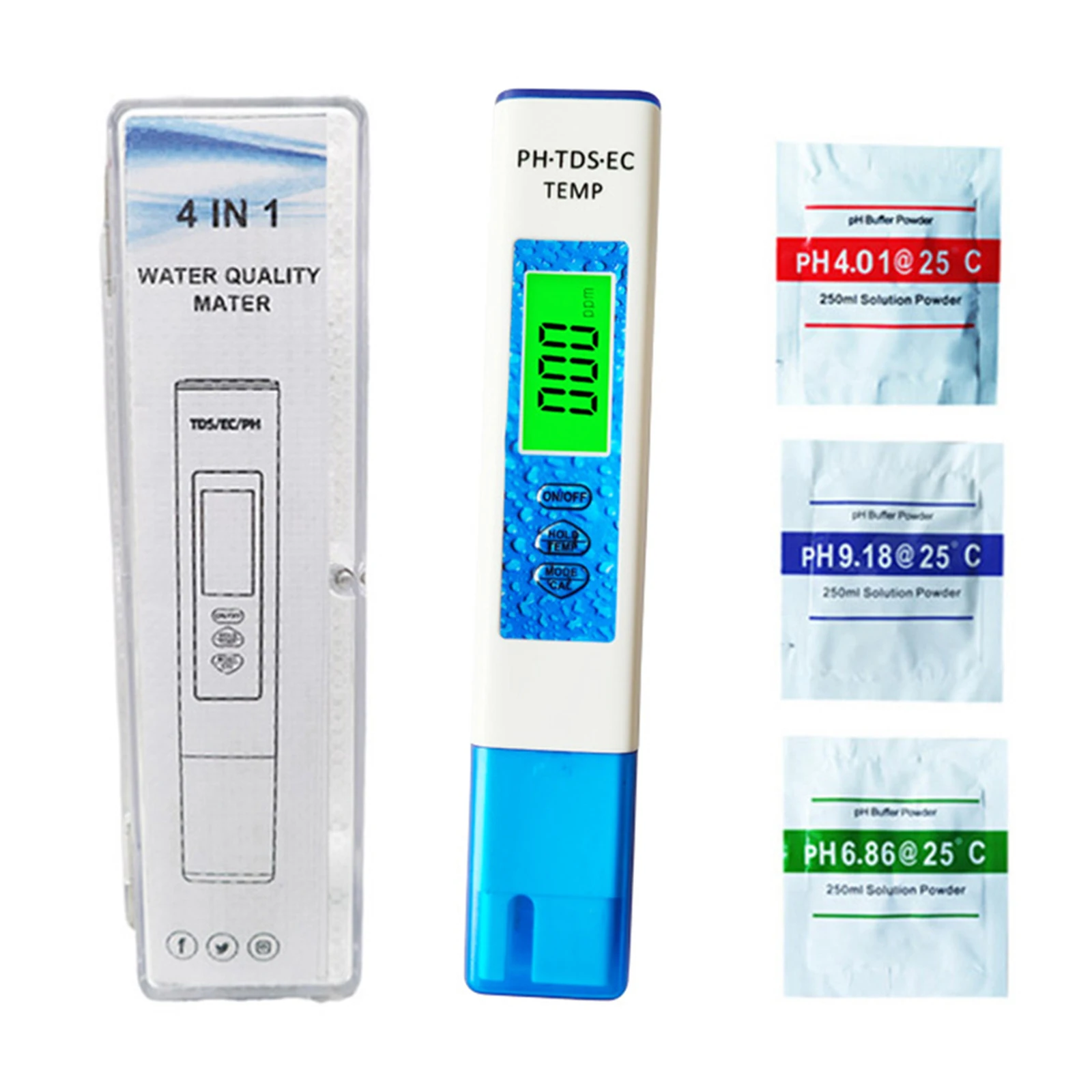 /4 /In /Digital PH Meter Tester With For Temperature Compensation For Swimming Pool Aquarium Hydroponics Water Quality Analysis