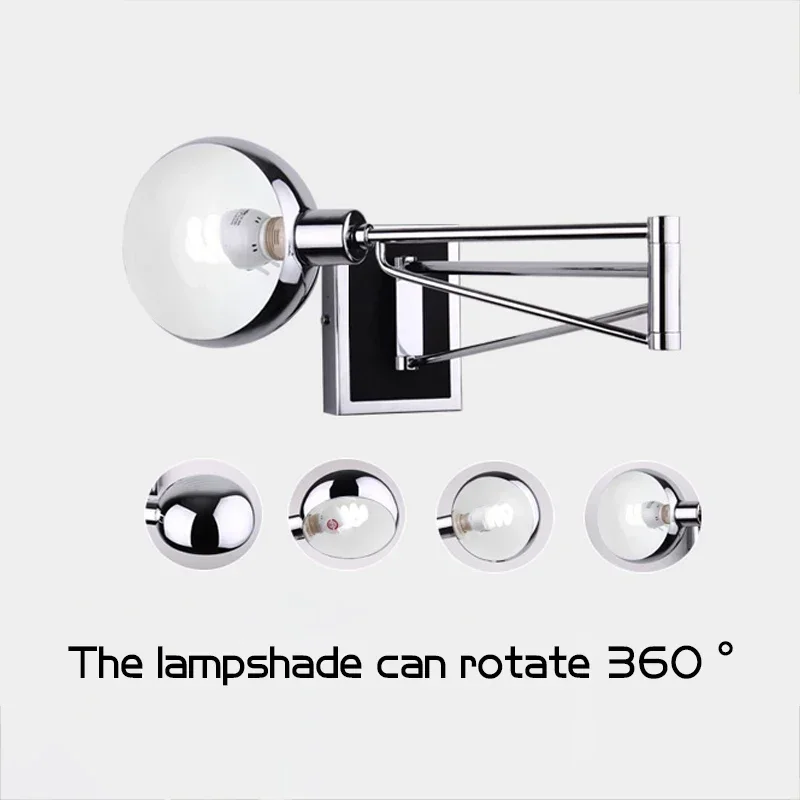 Modern LED Wall Lamp With Switch Foldable Retractable Eyes Protector For Bedroom Study Living Room Bathroom Balcony Luminaries