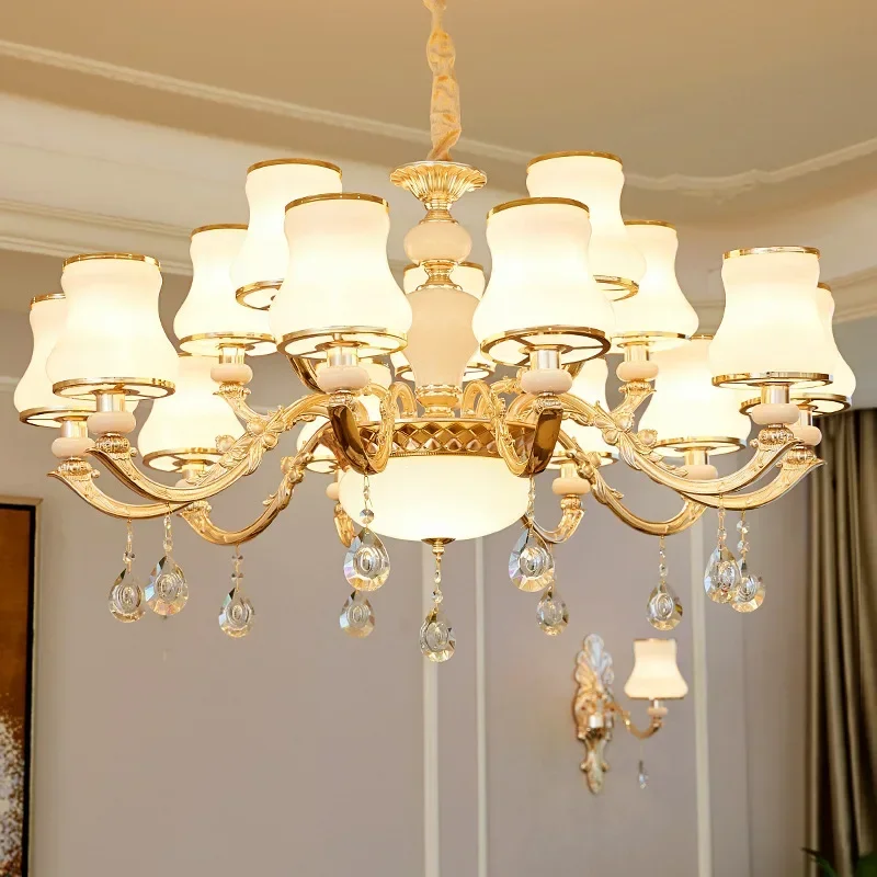 

Living Room Chandelier European Modern Simple Crystal Light European Dining Room Bedroom Lamp Villa Hall Chandelier Led Light