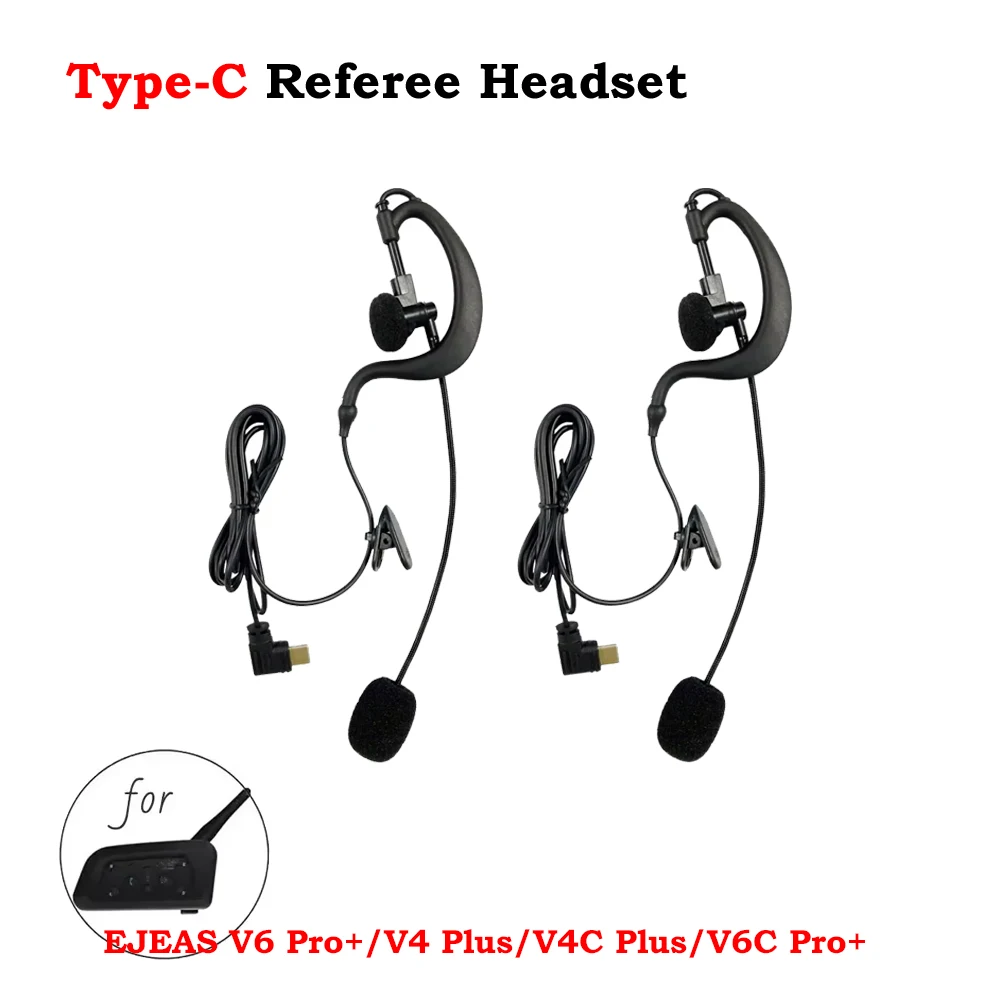 

Подходит для мотоциклетного шлема EJEAS V4C Plus/V6C Pro+/V4 Plus/V6 Pro+, Bluetooth-гарнитура для внутренней связи, интерфейс Type-C, наушники для рефери