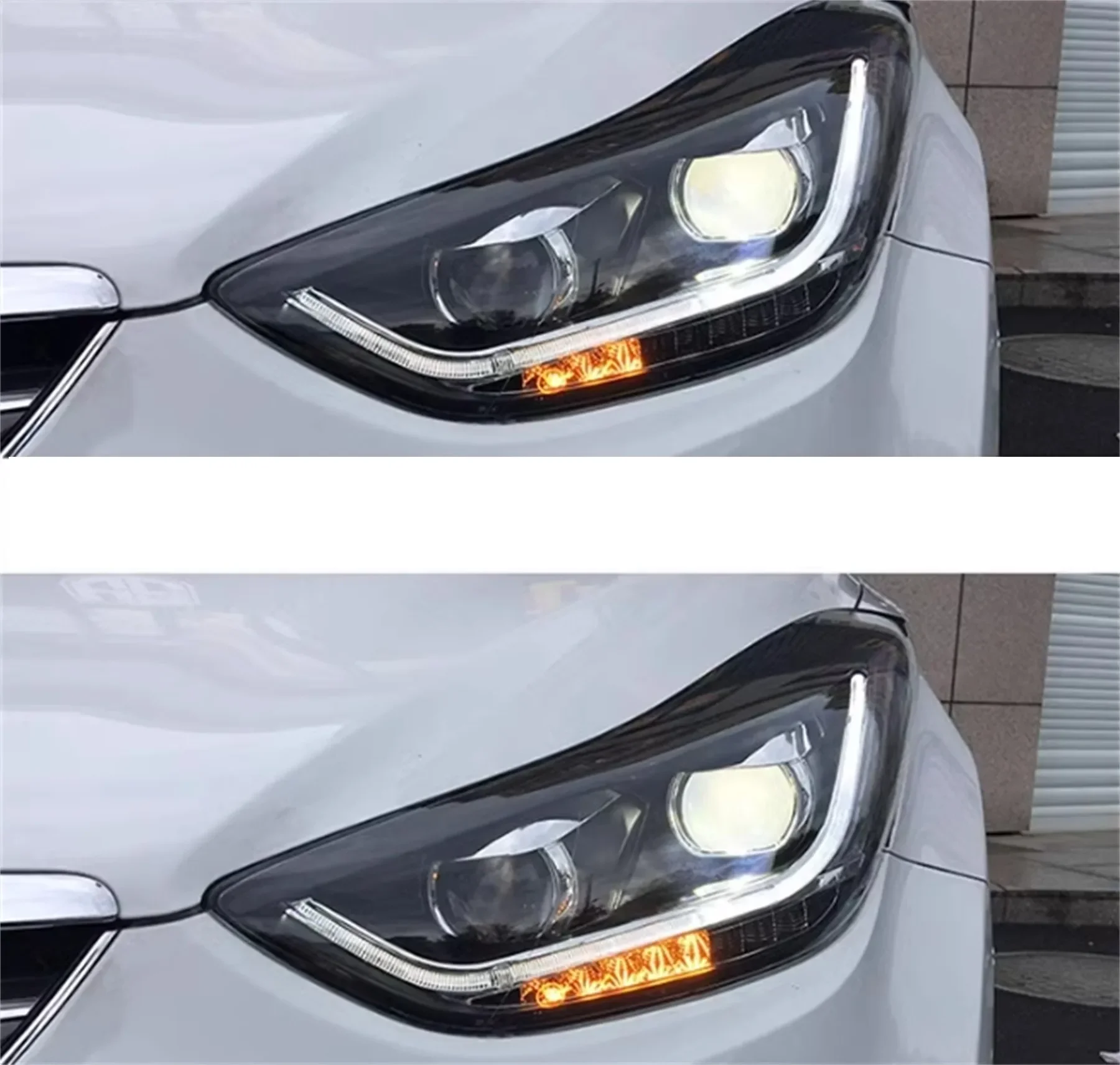 

Передняя ксеноновая фара для Hyundai Elantra, дневные ходовые огни, DRL, фары ближнего света, указатель поворота
