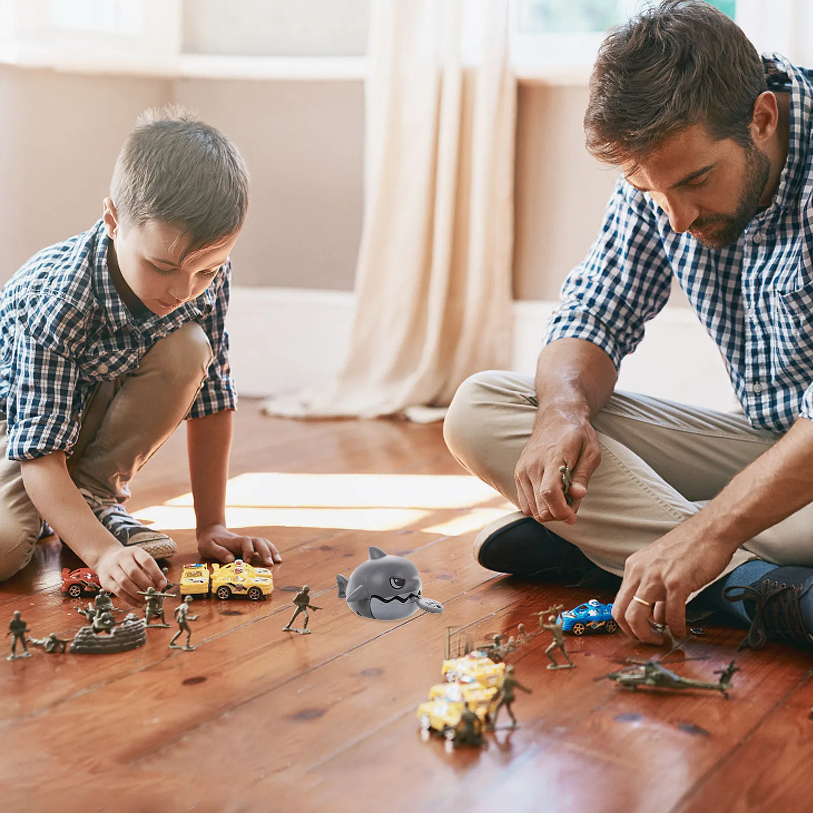 

Adorable Pull String Shark Plaything Vibrating Mini Sea Animal Plastic Pendant for Kids Party Favors and Backpacks