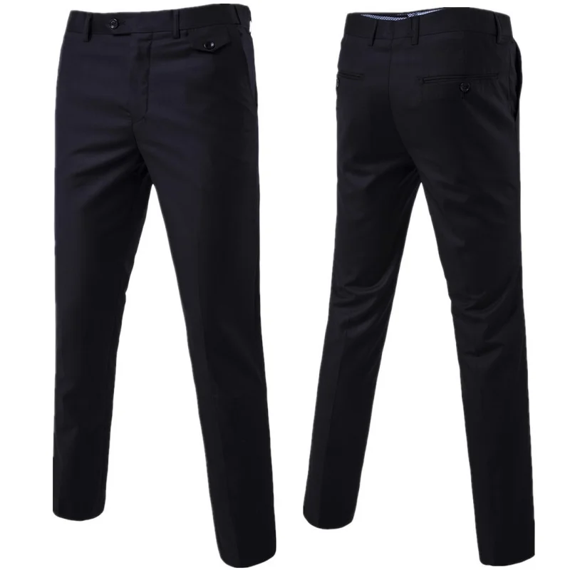 

-Border Men's Dress Pants Black Suit Pants Business Casual Suit Trousers Men Formal Pants Men
