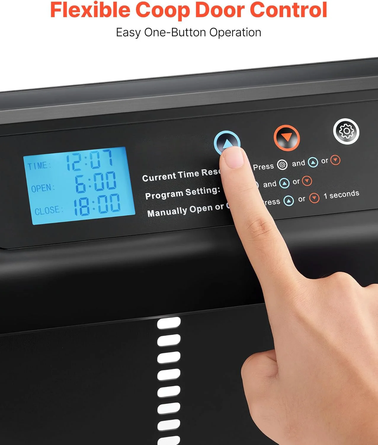 فتاحة باب حظيرة الدجاج الأوتوماتيكية مع مؤقت وشاشة LCD - هيكل ألومنيوم عالي التحمل، أمان مضاد للقرص، سهل التركيب #2