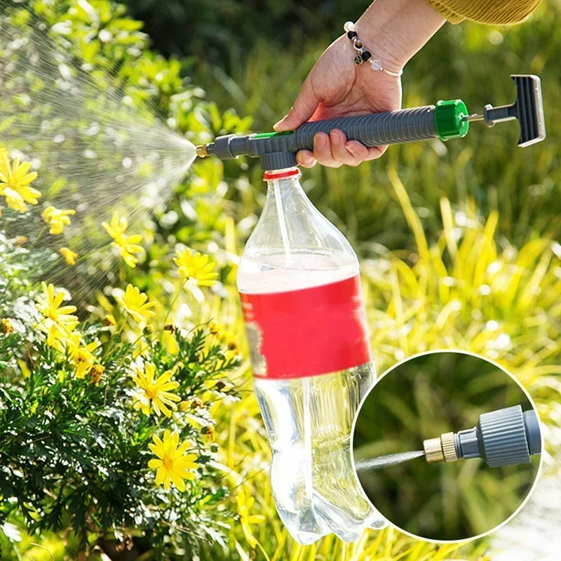 Manual High Pressure Air Pump Sprayer Adjustable Drink Bottle Spray Head Nozzle Garden Watering Tool Sprayers Agriculture Tools