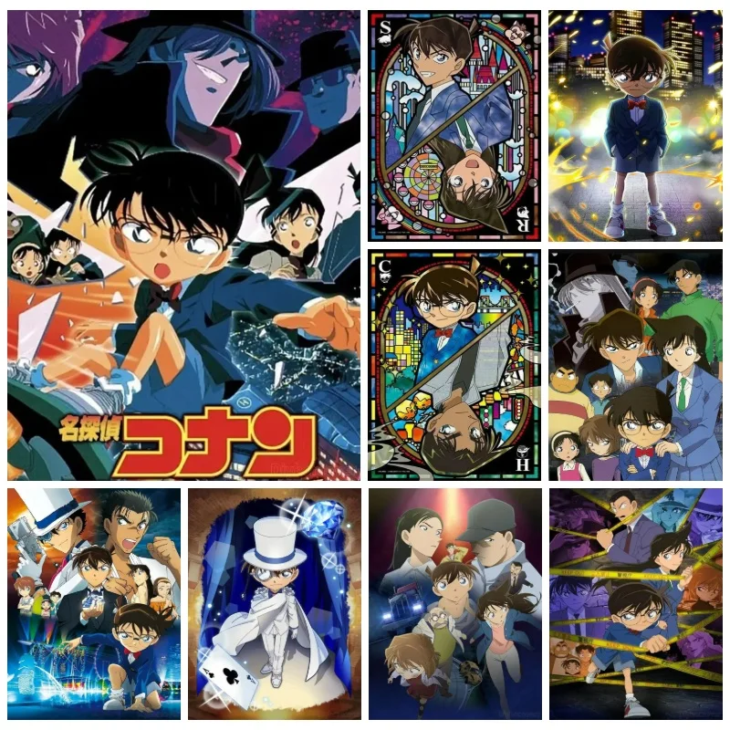Detective Conan Anime 5D Full Round Drill Diamond Painting Mystery Mosaic Embroidery Art Home Wall Decor DIY Craft