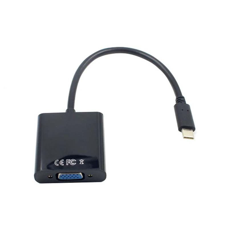 USB-C USB3.1 Type C For Adapter Cable VGA Male To VGA Female Video Transfer Converter 1080P For  12 Inch