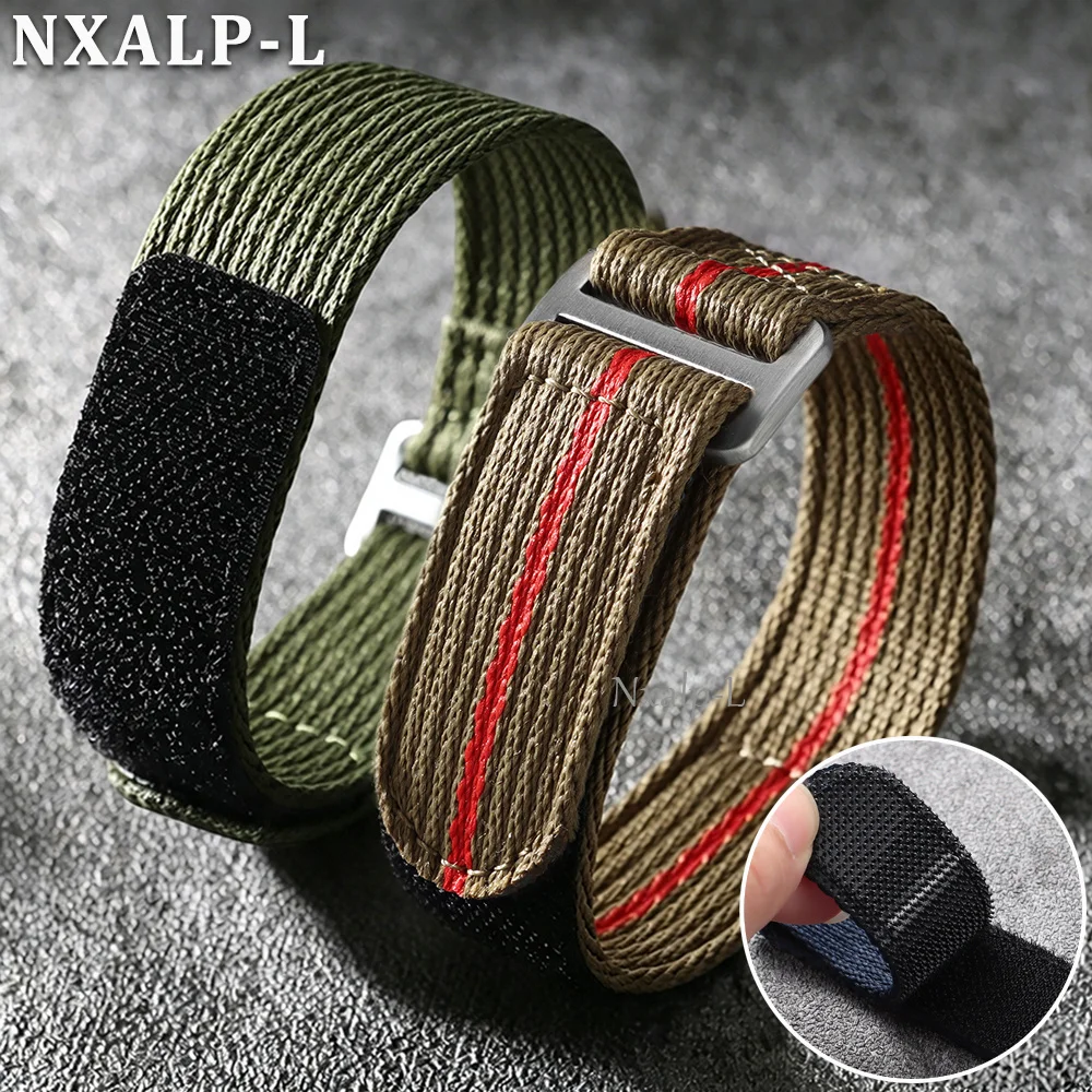 Nylon Strap 20mm 22mm for Seiko for Tudor Hook and Loop Fastener Watch Band Men Military Waterproof Wrist Bracelet for Omega ﻿