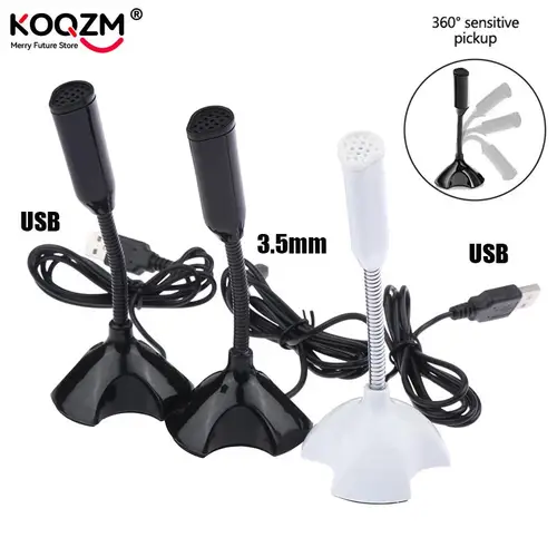 Imagen 1 del producto Micrófono USB de 3,5mm para ordenador portátil, micrófono con soporte para escritorio, reducción de ruido, estudio, canto, juegos, Streaming, Mikrofon