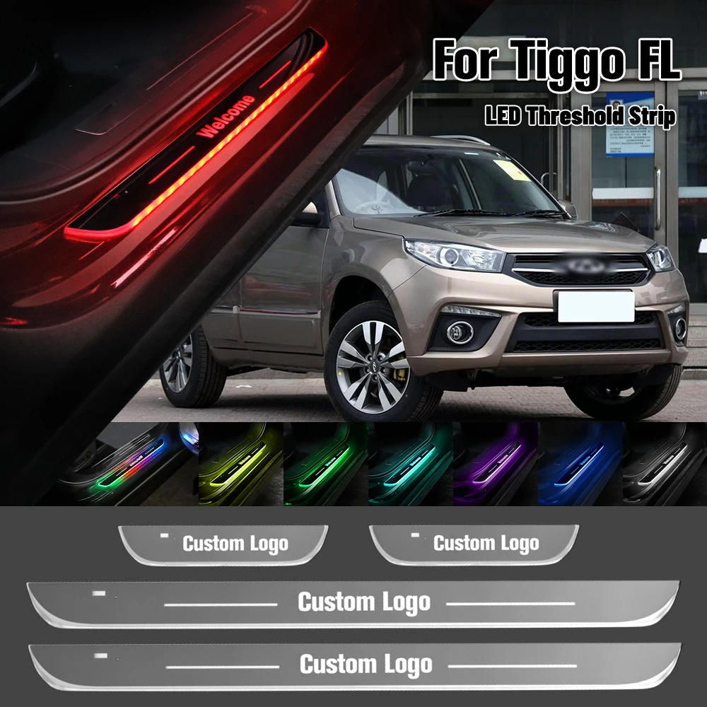 

For Chery Tiggo FL 2011-2015 Car Door Sill Light Customized Logo LED 2012 2013 2014 Welcome Threshold Pedal Lamp Accessories