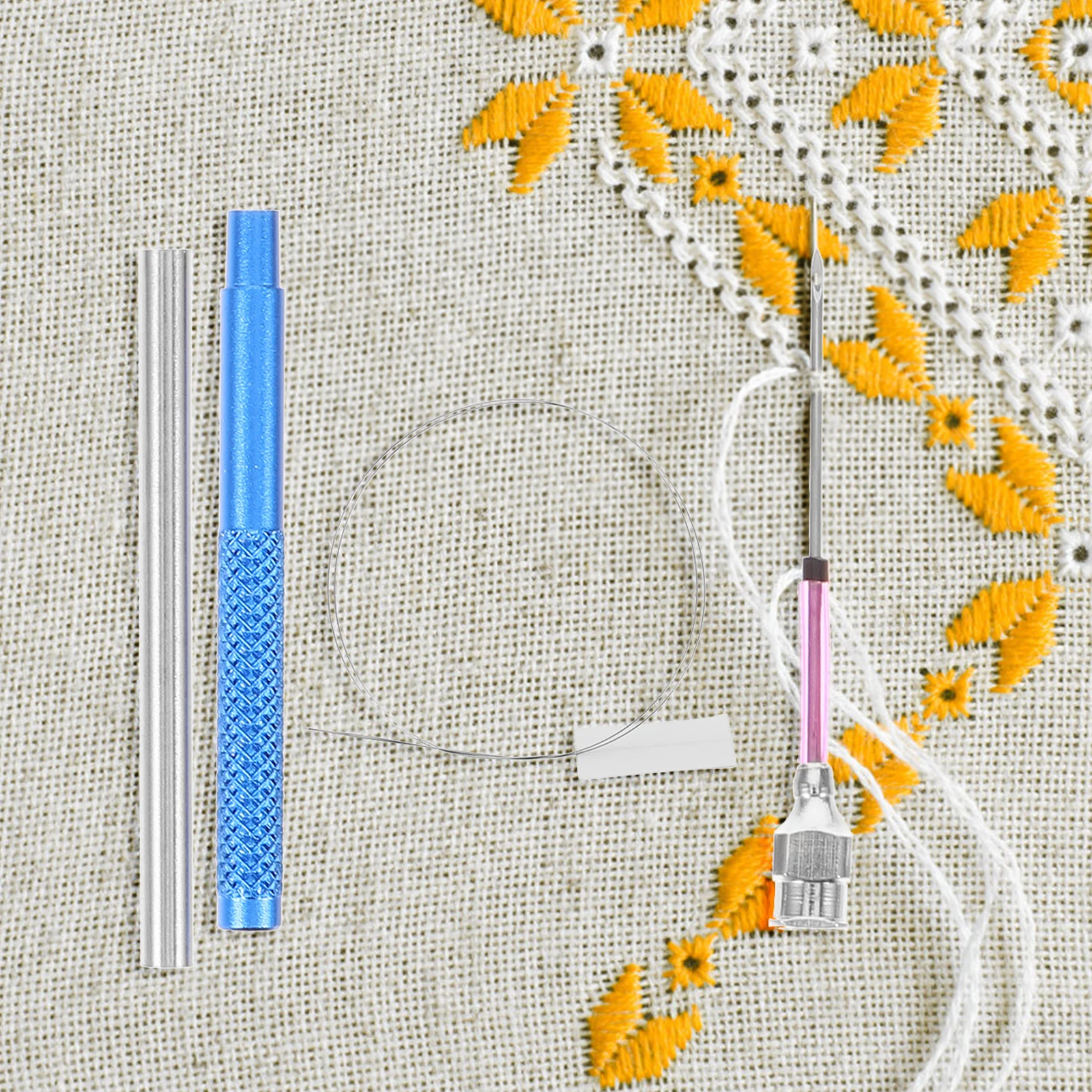 

1Set Punch Needle Kit Metal Embroidery Needles Lightweight DIY Stitch Tool for Wool Non-Woven Fabric Cross Stitch Craft