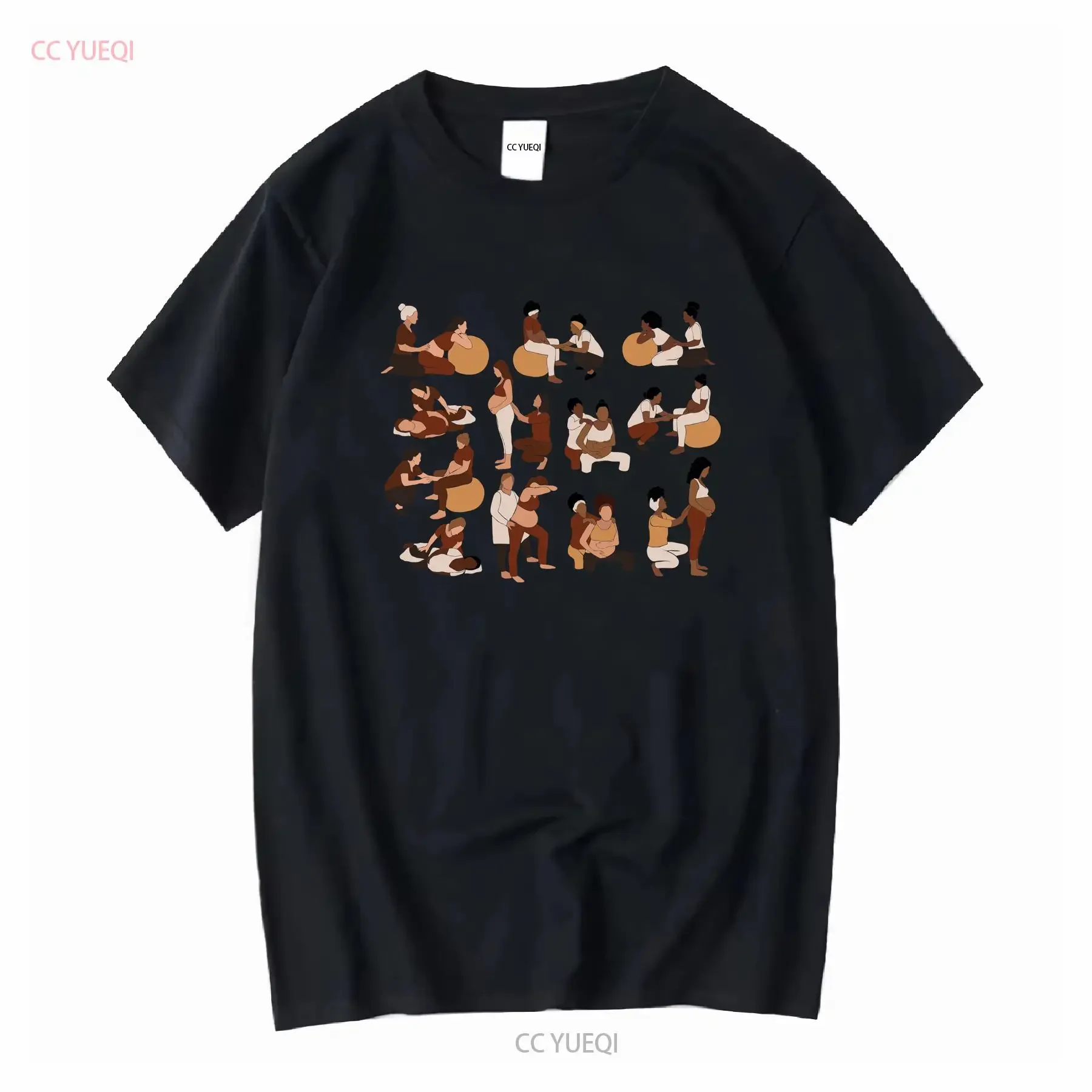 Pregnant Woman and Doula T Shirt Childbirth Educator Birth Midwife Prenatal Maternity vintage Washed Unisex Soft Versatile