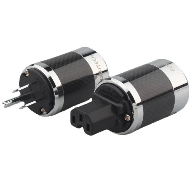 Hi-end Furutech FI50 Black Carbon Fiber Rhodium Plated With Gasket EU US standard AC Power IEC Female Plug Hifi US AC Power Plug