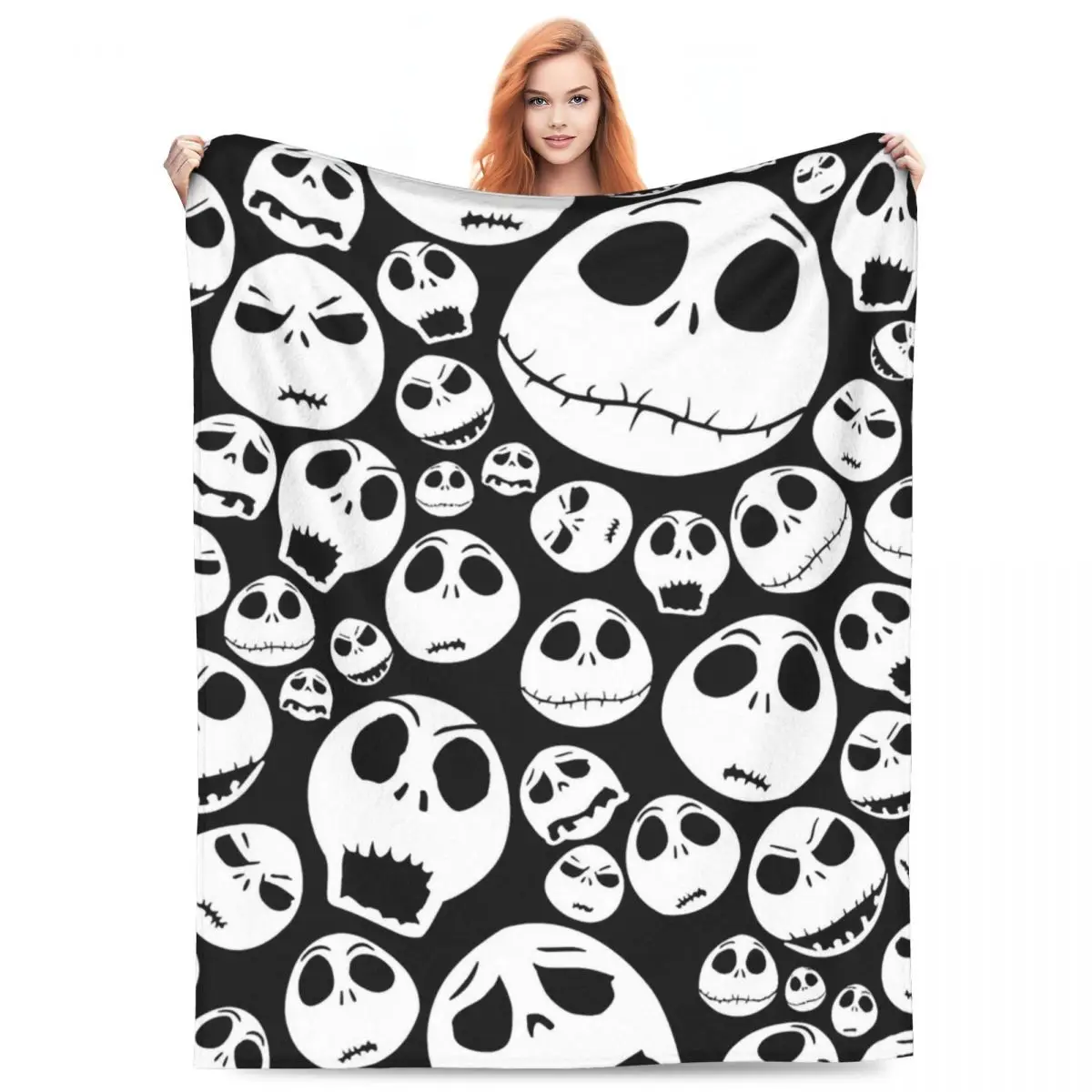 The Nightmare Before Christmas Blankets Jack Cartoon Decorative Flannel Throw Blanket