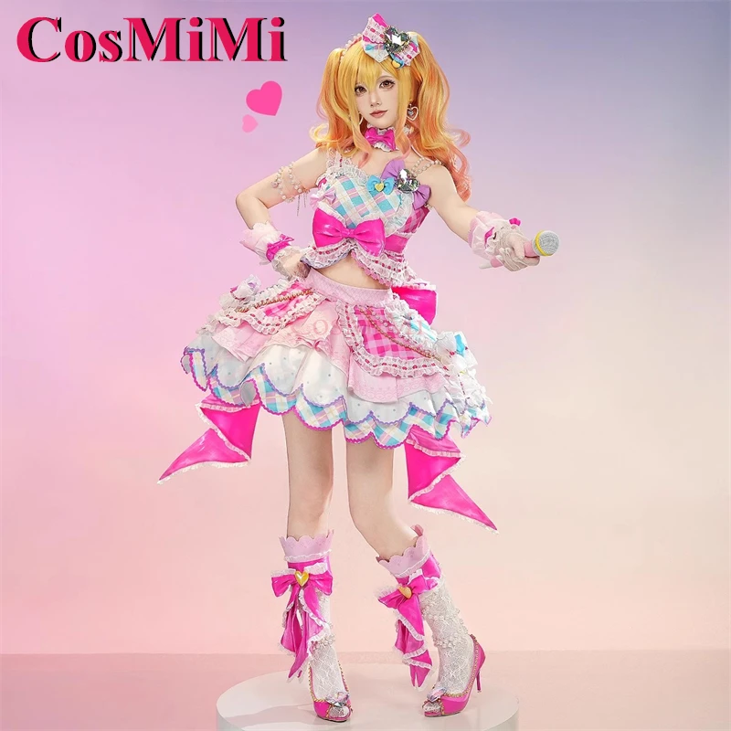 CosMiMi Anime Aikatsu Stars! Nijino Yume Cosplay Costume New Skin Gorgeous Sweet Formal Dress Carnival Party Role Play Clothing