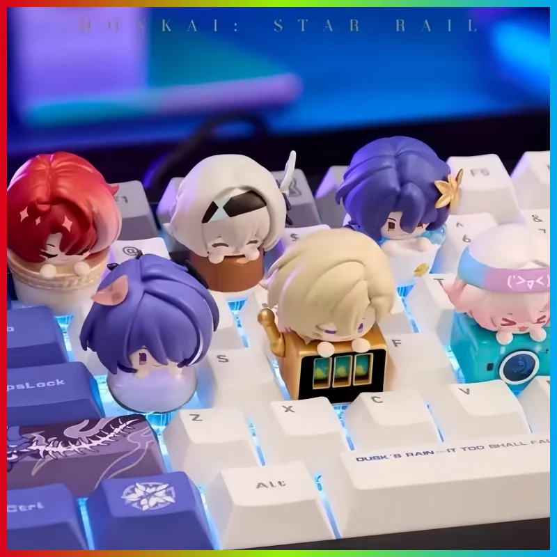 

Genuine New Mihoyo Honkai Star Trail Limited Edition Q Version V2 Aventurine Keycaps Custom Cute Dr. Ratio Small Figure Key Cap