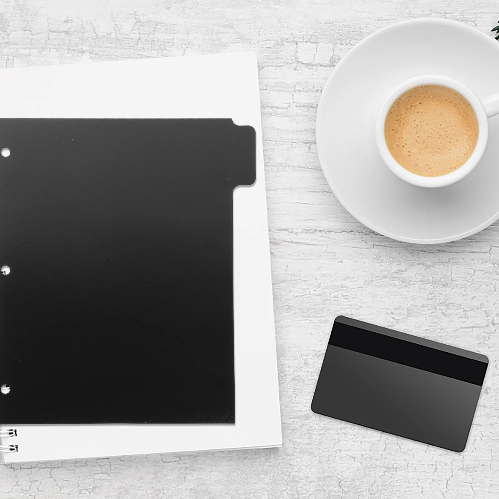 

5 Sheets Notebook Binder Supplies ABS Separators for Binders Black Folder Dividers