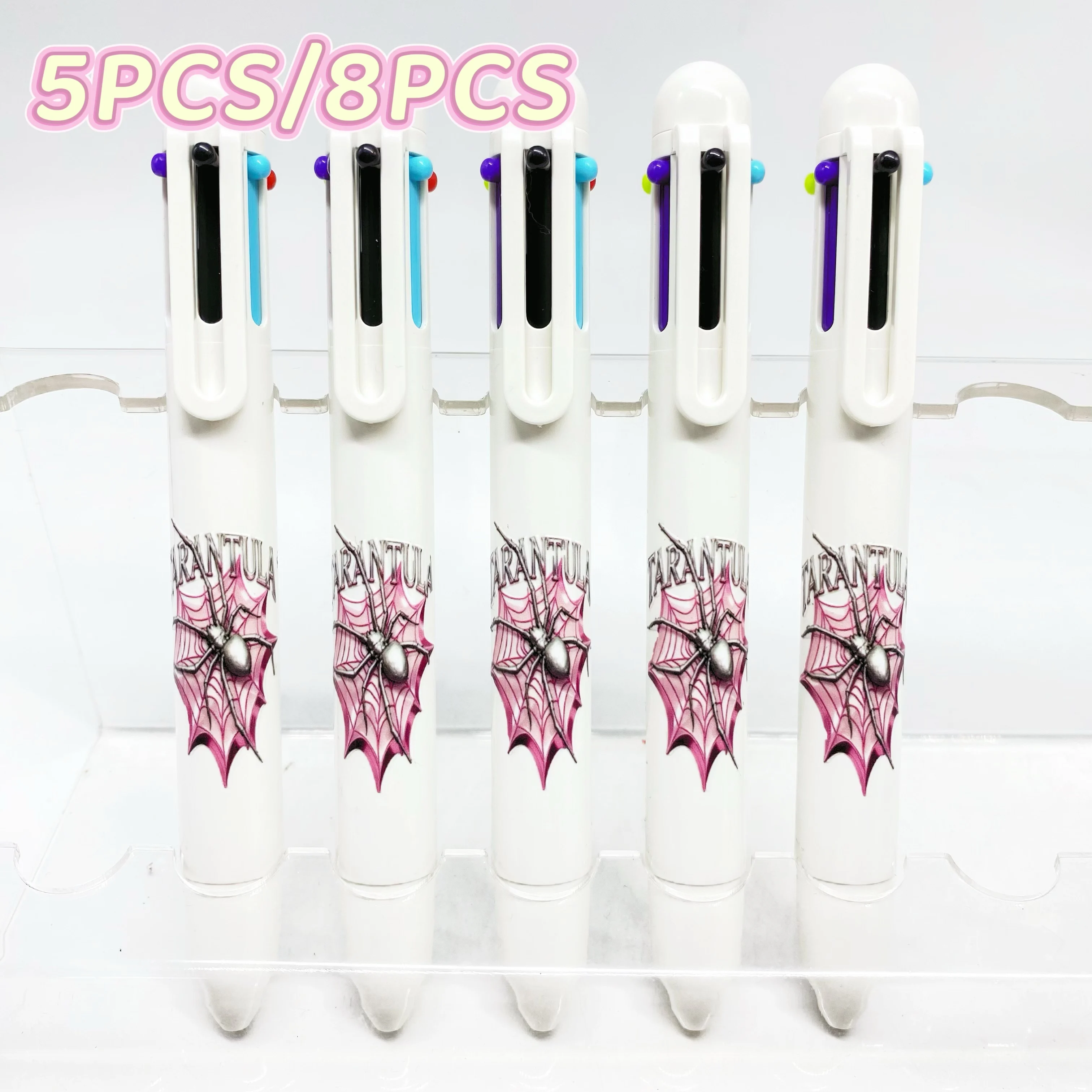 

Pink Spider Theme Multi-color Ballpoint Pens Set Creative Student Writing Pens Office Supplies for Back-to-School Season