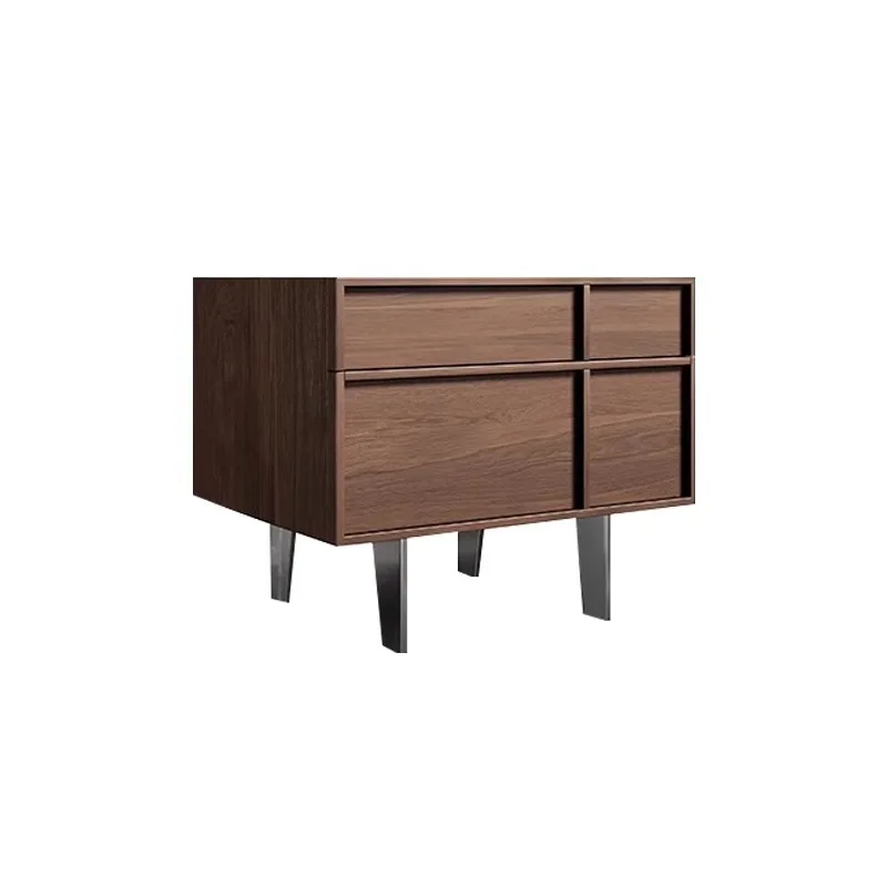 

Retro, Italian, North American, Black Walnut, Solid Wood, Storage, Bedside Cabinet, Modern, Simple, Light Luxury