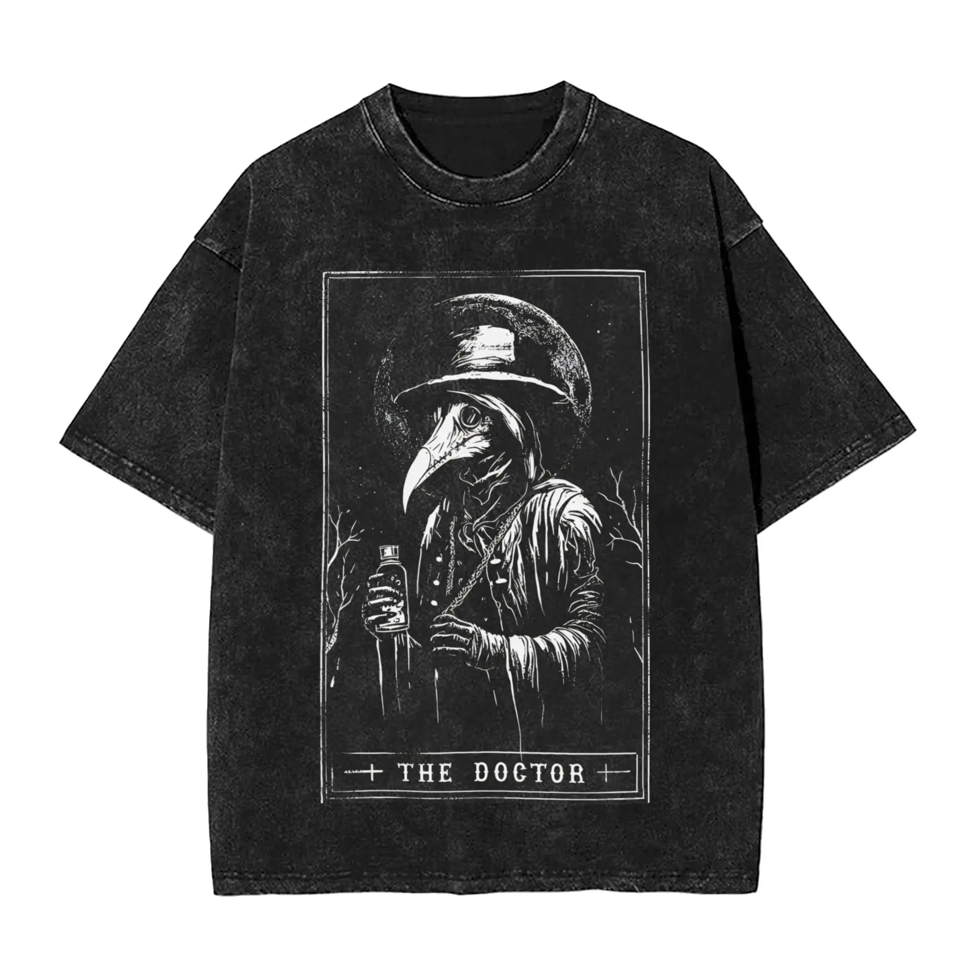 Plague Doctor Tarot Card  T Shirt for Men Cotton Funny T-Shirt O Neck  Tee Shirt Short Sleeve Clothing Classic