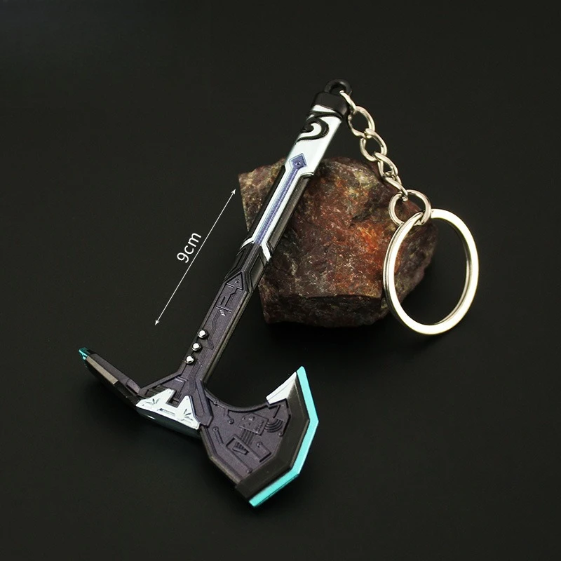 Porte-clés périphériques de jeu Valorant, 9cm/3.54 pouces, modèles d'armes West Future, Mini Borderlands Era Tomahawk, jouets pendentifs, cadeaux pour garçons