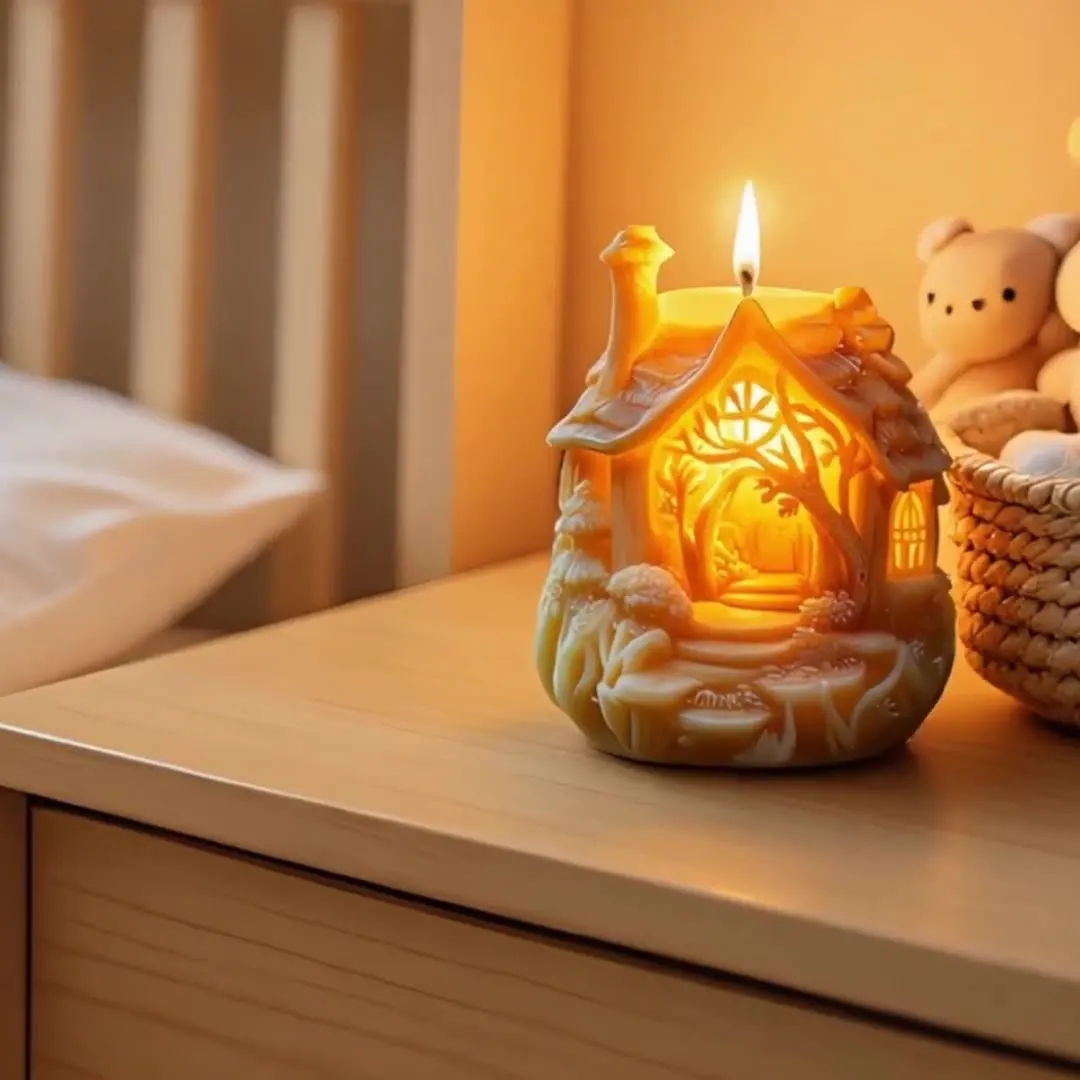 

3D Embossed Tree House Silicone Candle Mold DIY Fairy Tale Forest House Aromatherapy Concrete Gypsum Mold Christmas Gift