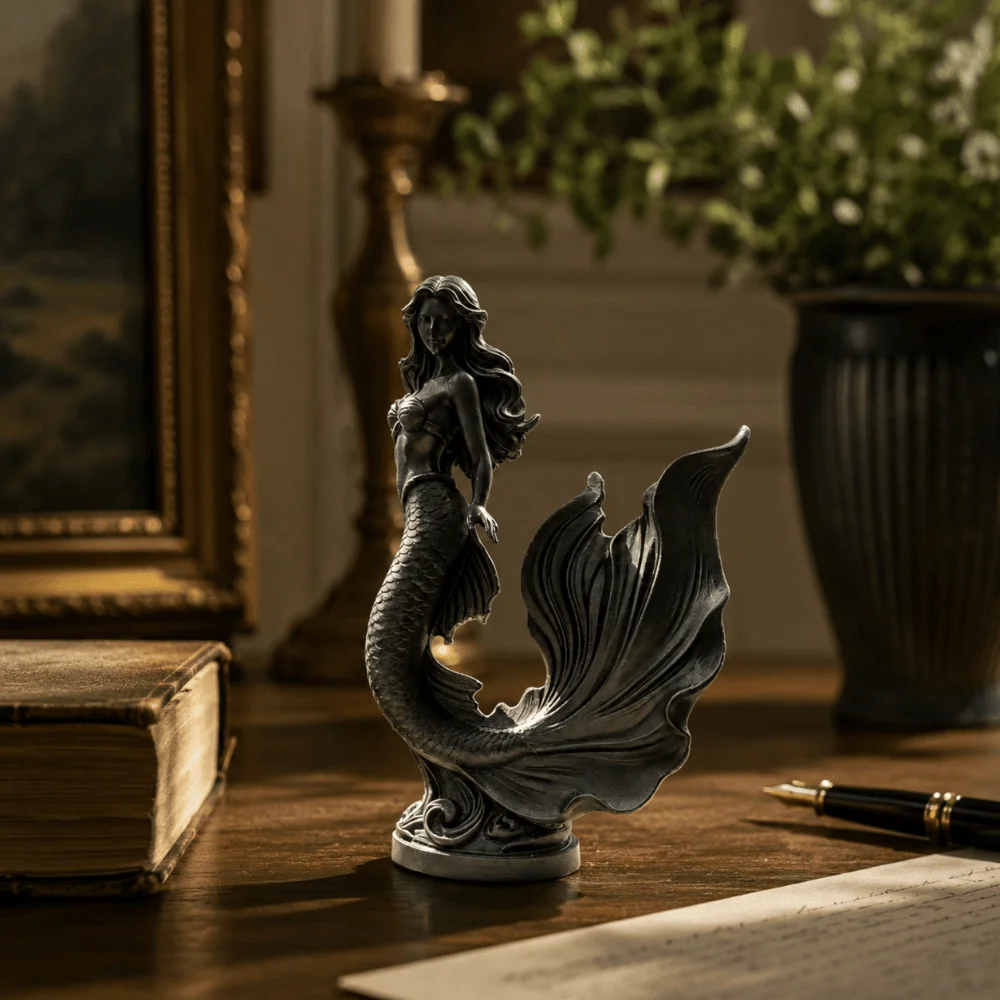 Sweet 3D Printed Mermaid Statue Ocean Theme Fairy Home Decoration Sculpture Mermaid Ornaments Living