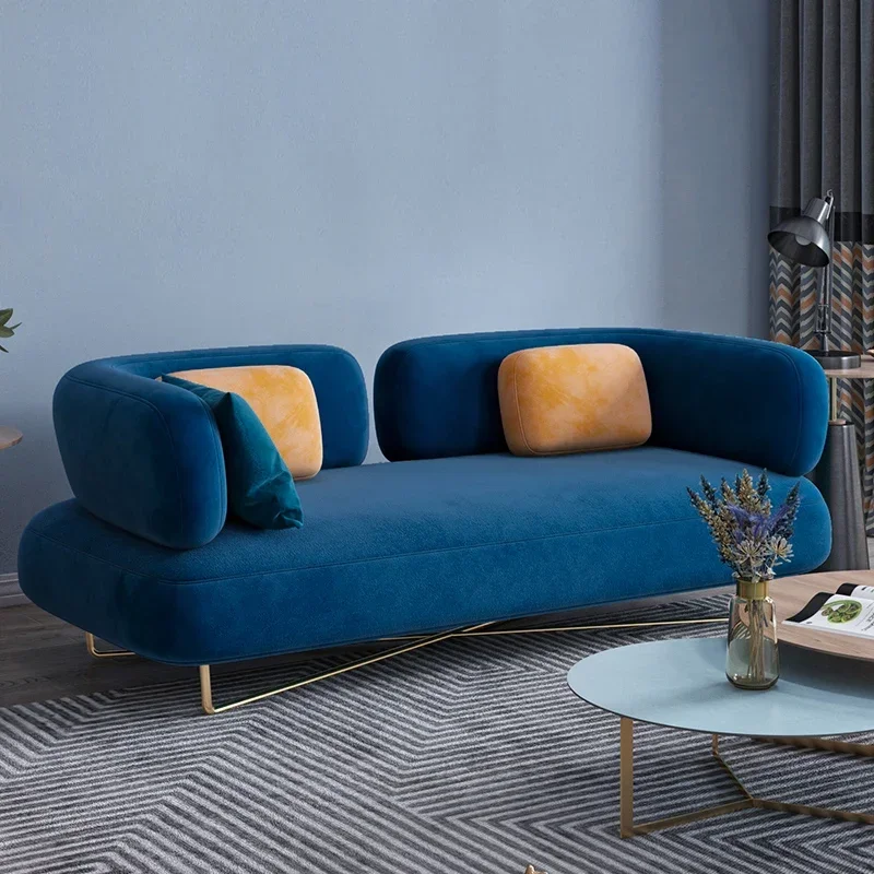 Designer European Minimalist Sofa Nordic Light Luxury Double Living Room Sofa Relax Fabric Muebles Para Salas Modernos Furniture