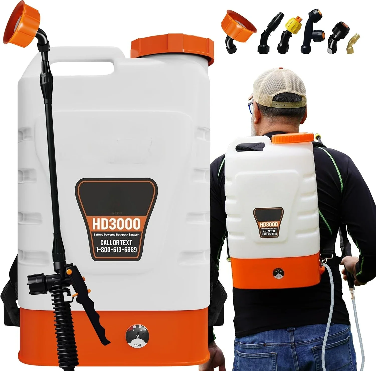 

3Gallon Battery Powered Backpack Sprayer in Lawn and Garden - HD3000 - Long Battery Life & Padded Straps (3 Gallon)
