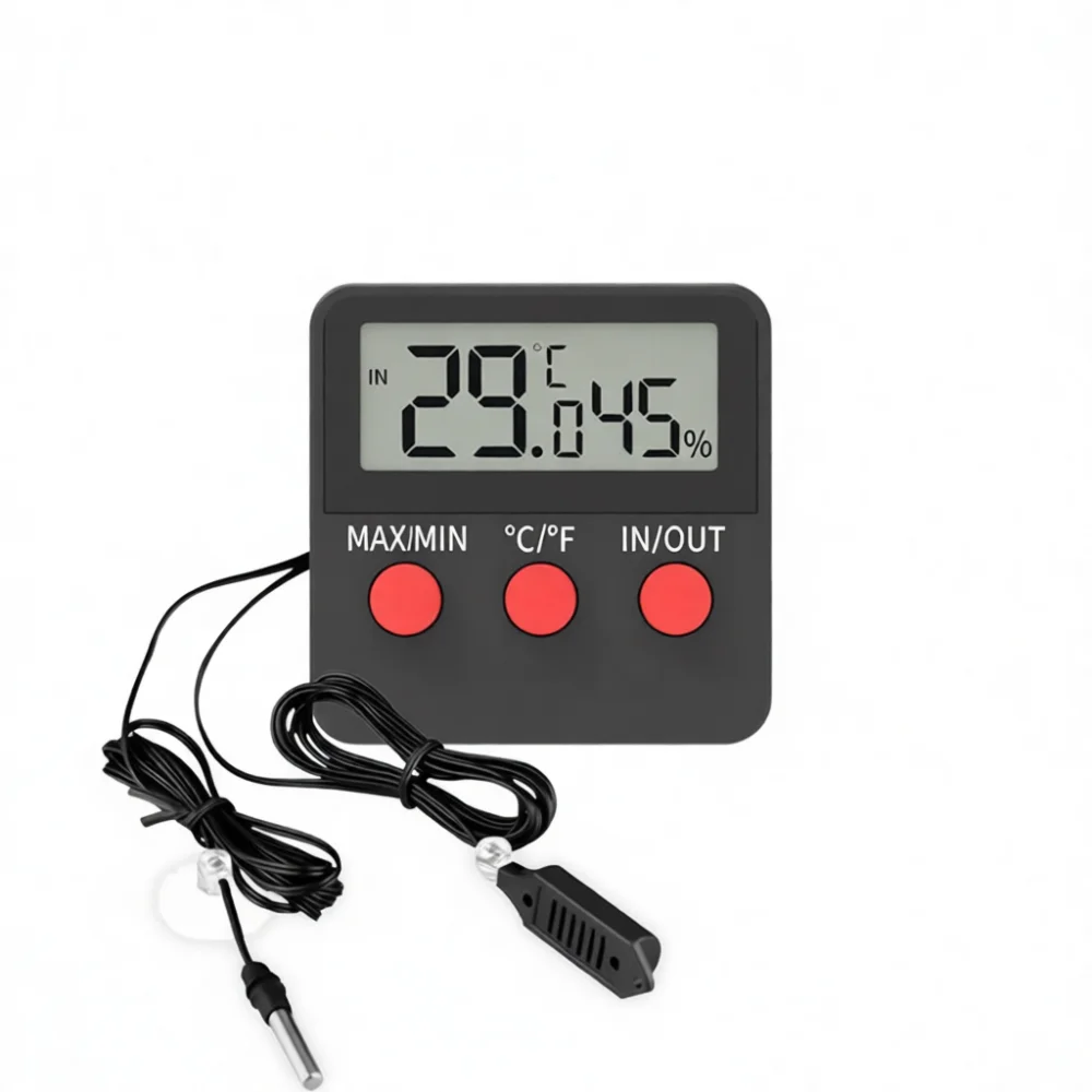 High Precision Digital Thermometer Hygrometer DTH74 For Reptile Breeding Incubator Humidity Temperature Alert Tool