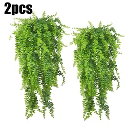 2pcs 90cm Persian Fern Leaves Vines Home Room Decor Hanging Artificial Plant Plastic Leaf Grass Wedding Party Wall Balcony Decor
