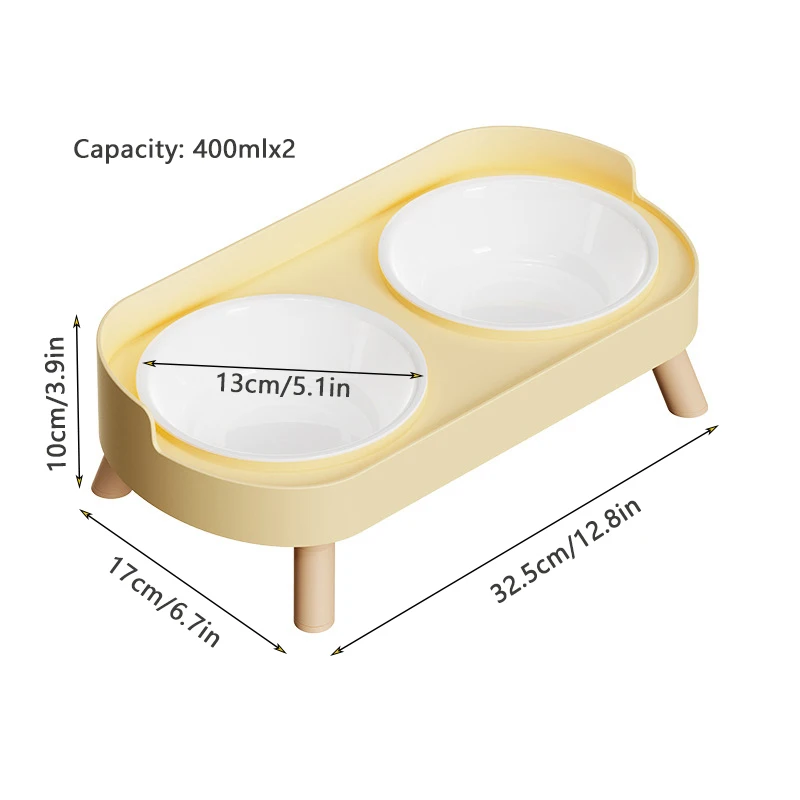 Double Pet Food Water Bowls Non-Slip Cat Bowl Stainless Steel Raised Cat Food Bowls with Stand Anti-splash Dog Bowl Pet Supplies view 6