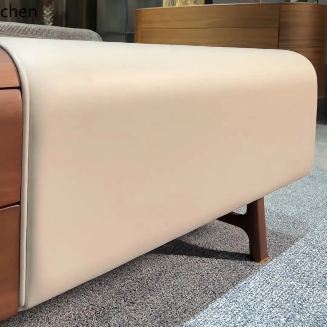 CZ Solid Wood Leather Art Bed End Stool Home Shoe Changing Stool Simple Model Room Sofa Bench
