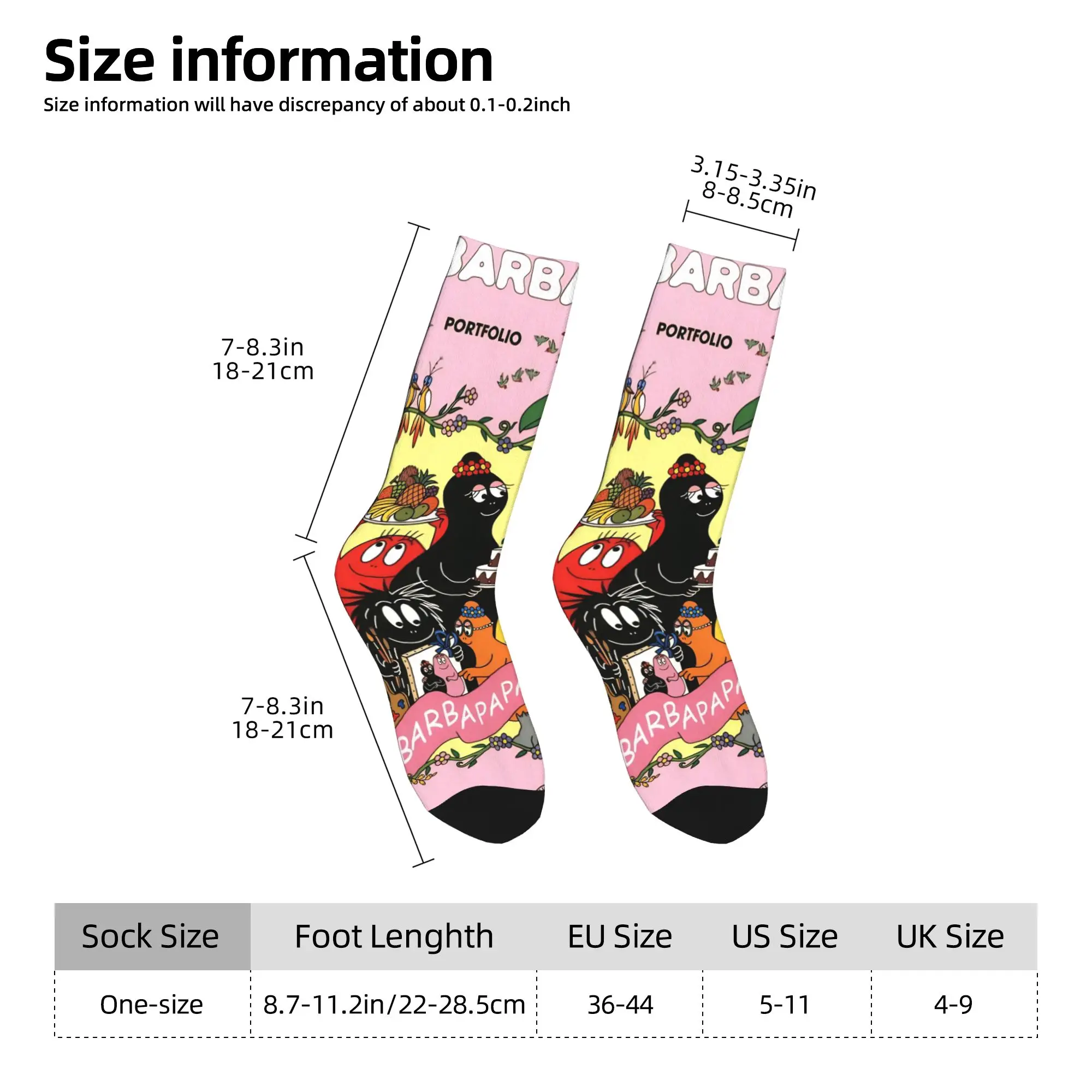 Barbapapa Barbamama Familie Kousen Grafische Grappige Sokken Lente Antislip Sokken Heren Outdoor Zachte Ademende Sokken