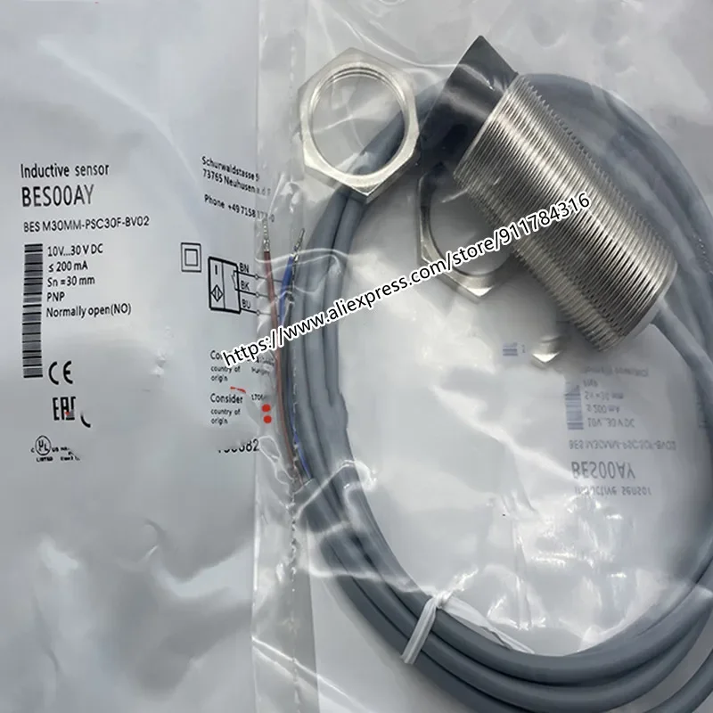 2Pcs New High Quality Balluff Proximity Switch BES00AN BES M30MM-NSC30F-BV02