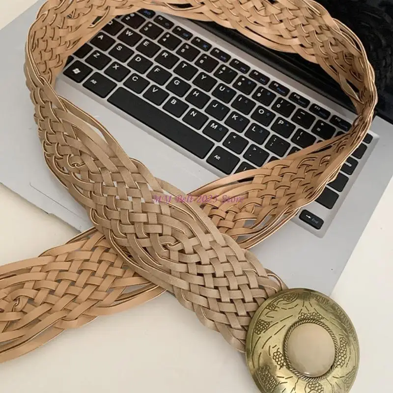 49ME Multipurpose Khaki Wide Belt for Stage Dancers Costume Waist Body Jewelry Versatile Beach Fashion Statement