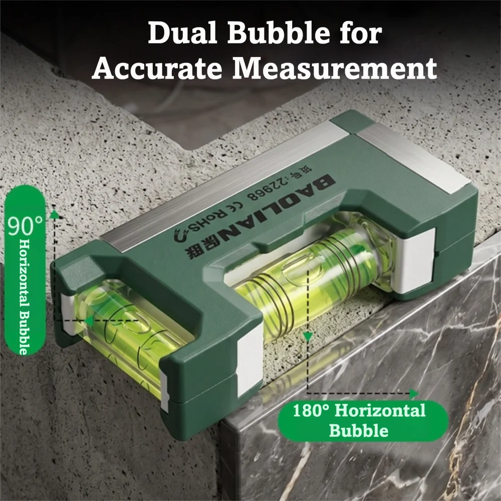 Multi-Function Mini Level Tool Magnetic Aluminum Construction Bubble Spirit Level Lightweight Bubble Level Gauge
